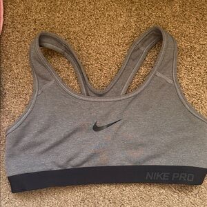 Nike Pro Heather Gray Sports Bra